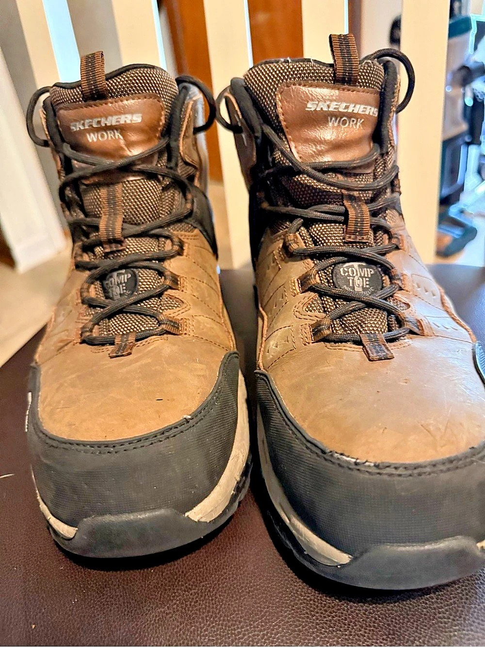 Skechers Work Comp Toe Waterproof Work Boots Brown & Black US 12